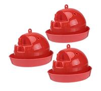 FUNOMOCYA 3pcs Automatic Poultry Water Drinkers Durable Floating Water Feeder for Chickens Ducks Geese Easy Clean Drinker Bowl for Small Birds Red