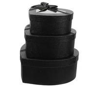 FUNOMOCYA 3pcs Black Heart Shaped Box Set with Lids for Valentine's Day Packaging Flower Bouquet and Chocolate Boxes Corrugated Decorative for Special Occasions