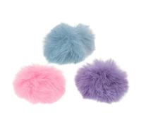 FUNOMOCYA 3pcs Clip-on Furry Lavalier Microphone Windscreens Wind Noise Reducer 0.5-1.2cm Mic Covers for Outdoor Interview Recording Purple, Light, Pink