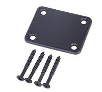 FUNOMOCYA 3pcs Electric Guitar Neck Plate with Screws Metal Bass Guitar Neck Strength Connecting Board Easy to Use Precise Design and Replacement (black)