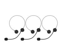 FUNOMOCYA 3Pcs Fake Microphone Headset Cosplay Prop for Singers Party Costume Accessory Realistic Rock Star Headphones for Carnivals Fancy Dress Performances