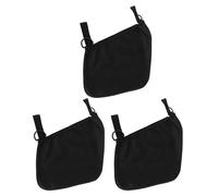 FUNOMOCYA 3pcs Hanging Bag The Stroller Carriage Storage Mesh Organizer for Accessories Non-Slip Adjustable Straps Fit Pushchair