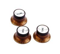 FUNOMOCYA 3pcs Light Brown Volume Tone Control Knobs Caps for Guitar Bass Parts Durable Replacement Accessories for Electric Guitar and Bass Circuit Boards