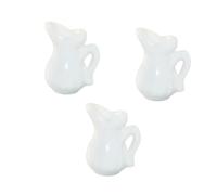 FUNOMOCYA 3pcs Mini Ceramic Milk Pots for Dollhouses DIY White Tableware Ornament Realistic Design for Play Versatile Miniature Kitchen Accessories for Creative Imagination