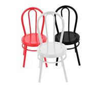 FUNOMOCYA 3pcs Miniature Iron Chair Dollhouse Furniture Accessories Lightweight Portable Fairy Garden Decor Photography Props Home Decor Red White Black