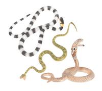 FUNOMOCYA 3Pcs Realistic Snake Figurine for Educational with Detailed Texture Fake Snake Model for Collection and Decoration Includes Cobra Coral