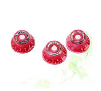 FUNOMOCYA 3PCS Red Shell Round Control Knobs Electric Guitar Volume Tone Rotary Knobs Durable Replacement Parts for Guitar Accessories