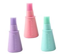 FUNOMOCYA 3pcs Silicone Oil Bottle Brush for BBQ Basting Brush and Baking Cake Kitchen Supply for Oil and BBQ Tools Non Design for Easy Cleaning