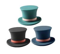 FUNOMOCYA 3pcs Silicone Wine Bottle Stoppers Hat Shape Reusable Seal Plugs for Wine Beer Oil Bottles Airtight Leak Preserve Freshness in Green Black Dark Blue