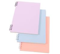 FUNOMOCYA 3Pcs Spiral Notebooks with Plastic Covers Thick Paper for Note Taking Journaling and Academic Use in Pink Blue Purple