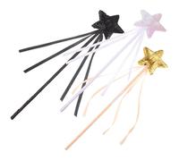 FUNOMOCYA 3Pcs Star-shaped Fairy Wands for Handheld Decorative Sticks in Gold Pink White Black for Dress Up Cosplay Birthday Gifts Party Favors and Stage Shows