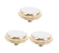 FUNOMOCYA 3pcs Trumpet Key Valve Finger Buttons Replacement Kit, Gold Nickel-plated Shell Inlay Caps for Small Trumpet Accessories, Musical Instrument Spare Parts for Valve Guard Use