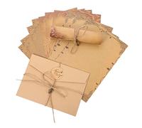 FUNOMOCYA 3sets Envelope Paper Letter Writing Vintage Design Kraft Paper Envelopes with Jute Rope Hanging Tag for Holiday Letter Writing