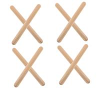FUNOMOCYA 4 Pairs Wooden Rhythm Sticks Natural Wood Claves Percussion Musical Instruments for Early Education Classroom Activities Childsafe Design Easy Grip Music