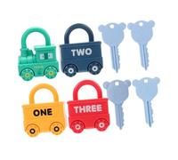 FUNOMOCYA 4 Set Montessori Learning Locks and Keys for Sorting and Matching Puzzle with Numbers and Letters Fine Motor Skills Development Early Educational Activity for Boys