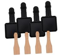 FUNOMOCYA 4 Sets Mini Raclette Grill Pans Non-stick Cheese Melting Trays with Spatulas for Electric Oven High Temperature Resistant Versatile Barbecue Cooking