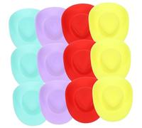 FUNOMOCYA 40Pcs Colorful Mini Cowgirl Hats for Dolls Decorative Tiny Doll Hats Purple Red Yellow Green for DIY Projects Accessories and Unique Decor