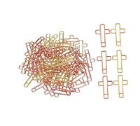 FUNOMOCYA 40Pcs Cross Shaped Bible Paper Clips Metal Paper Clamps for Office School Home Gold Rose Gold Stationery for Document Organizing and Journaling
