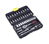 FUNOMOCYA 46PC Vanadium Steel Ratchet Wrench Auto Repair Set with Socket Combination Tools for Professional Mechanics Portable Chrome Vanadium Steel Toolkit Random Color