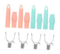FUNOMOCYA 4pcs Adjustable Stainless Steel Clothes Rail Fork with Hooks Heavy Duty Closet Pole Connectors and Reacher Poles for Versatile Wardrobe Organization and Laundry Storage Kit