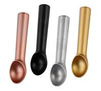 FUNOMOCYA 4pcs Aluminum Ice Cream Scoop Non-Stick Melon Baller Spoons for Ice Cream Fruit Meatballs Multipurpose Dessert Scooping in Gold Rose Gold Black Natural Colors