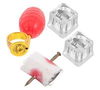 FUNOMOCYA 4pcs April Fool's Day Favor Tricky Ice Cube Finger Prank Water Spray Ring Pranks Decorative Ice Cubes April Fools' Day Games Props Tricky Plastic