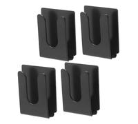 FUNOMOCYA 4pcs Black Metal Car Radio Microphone Holder with Back Support Mic Clip Stand for Enhanced Stability and Quick for Various Vehicle Interiors