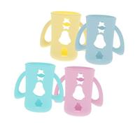 FUNOMOCYA 4pcs Bottle Protective Covers Milk Bottle Cases Soft Reusable Multi-Color for Safe Non-Toxic Material
