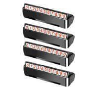 FUNOMOCYA 4Pcs Car Temporary Parking Phone Number Card Abs Material Enlarged Digits Visible From Meters Day Night Display Practical Car Supplies