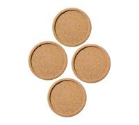 FUNOMOCYA 4pcs Cork Coaster 10cm Diameter Round Cork Drink Mats Small Trivets Drinking Coasters for Tea Cups and Wine Glasses Coffee Mug