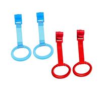 FUNOMOCYA 4Pcs Crib Pull Rings for Boy Girl and Hanging Rings with Sturdy Clips Educational for Standing and Grasping Development