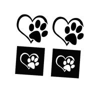 FUNOMOCYA 4pcs Dog Footprints Decal Reflective Car Stickers Car Window Decor Love Pattern Auto Sticker