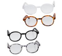 FUNOMOCYA 4pcs Doll Sunglasses Miniature Eyeglasses for Dress Up and Cosplay Safe Plastic Dollhouse Accessories Sunlight Protection for Dolls Enhance Play Value and Creativity