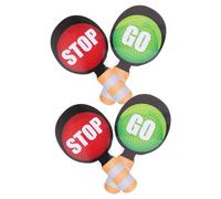 FUNOMOCYA 4pcs Dual-sided Traffic Stop Go Signs Handheld Red Green Signal Paddles for Classroom Teaching Traffic Safety Role-playing and Interactive Learning