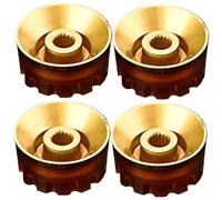 FUNOMOCYA 4pcs Guitar Volume Control Knobs Durable Potentiometer Caps for Electric Guitar and Bass Easy to Install Anti-corrosive Accessory Tea Color with White Letters