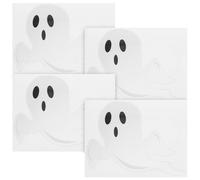 FUNOMOCYA 4pcs Halloween Car Window Stickers Ghost Decals 13x10cm Spooky Ghost Car Accessories Halloween Decorations Vehicle Decals for Rear and Side Windows