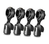FUNOMOCYA 4pcs Microphone Clip Holder with Rotation Standard Threaded Connection for Handheld Mic for Podcasting Lectures and Presentations
