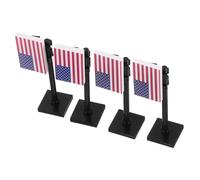 FUNOMOCYA 4pcs Mini American Flags Building Blocks Set for Independence Day Educational Army Boys Scene Accessories Enhance Imaginative Play and Historical Interest