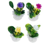 FUNOMOCYA 4pcs Miniature Artificial Potted Plants for Doll House Realistic Greenery Decoration for Gardens and Fairy Worlds Compact Easy Care Ornaments