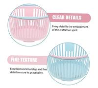 FUNOMOCYA 4Pcs Portable Fruit Picking Storage Baskets with Handles Corrosion Resistant PP Containers for Kitchen Home Organization Nordic Blue and Pink