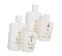 FUNOMOCYA 4Pcs Portable Holy Water Bottles Empty Christian Blessing Containers Lightweight Decorative Bottles for Travel Baptism Easter and Prayers
