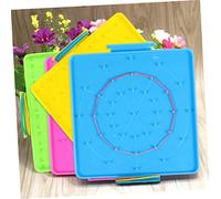FUNOMOCYA 4pcs Primary Mathematics Nail Plate Geoboard for Double-sided Plastic Pegboards with Band Storage Slot Random Colors Versatile Geometry Learning Tool for Classroom and Random Color