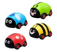 FUNOMOCYA 4Pcs Pull-back Ladybug Vehicle Delicate Insect Model Cars for Stimulates Imagination and Intellectual Development Birthday Gift and Desktop Decoration Random Color