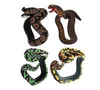 FUNOMOCYA 4Pcs Realistic Fake Snake Bracelets Lifelike Artificial Snake for Halloween Party Decorations Prank Props and Animal Teaching Tools Includes Green