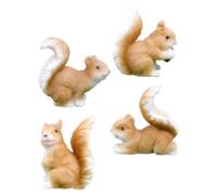 FUNOMOCYA 4pcs Realistic Miniature Squirrel Figurines Cute Resin Animal Ornaments for Gardens Cake Toppers and Aquariums Garden Decor and Bonsai Accessories