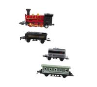 FUNOMOCYA 4Pcs Retro Steam Train Set Pull Back Alloy Model Vehicles for Boys Educational Mini Train Red