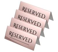FUNOMOCYA 4pcs Rose Gold Acrylic Reserved Table Signs Double Sided Reserved Seating Tents for Wedding Restaurant Event Dining Guest Row and Family Table Markers