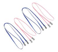 FUNOMOCYA 4pcs Ski Gloves Strap Clips, Elastic Mitten Holder Lanyards with Clips, Anti-lost Pink and Blue Hanging Neck Glove Keepers for Winter Outdoor Activities