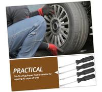 FUNOMOCYA 4pcs Tire Plug Tool for Tubeless Tyre Repair Metal Vacuum Tire Patch Repair Kit for ATV Car Truck Motorcycle Portable Lightweight Puncture Fix