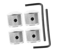 FUNOMOCYA 4pcs Top Electric Guitar Control Knobs with Hole and Wrench Metal Potentiometer Caps for Bass Volume Tone Easy Installation Accessories for Musicians